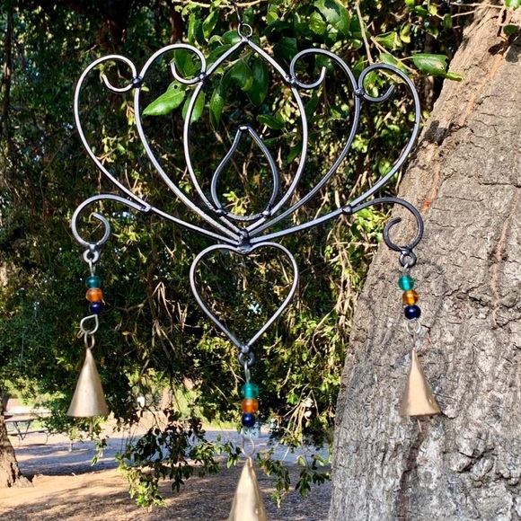 Lotus Heart Glass Beads Wind Chime Mobile - Picture 2 of 9